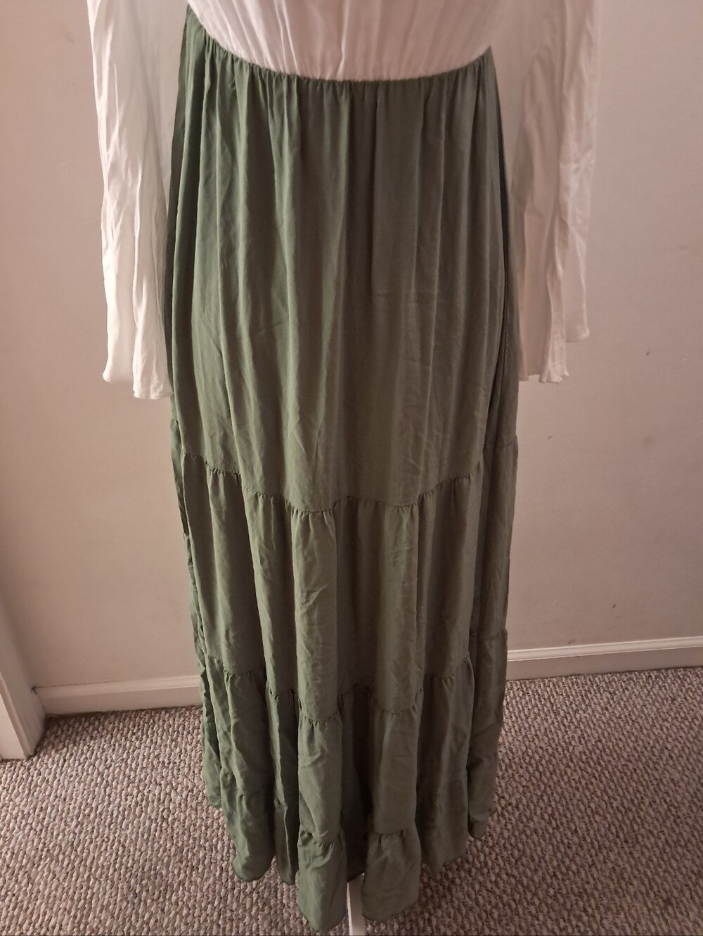 Vtg Y2k Inspired Dress Women's Medium Green White Medieval Ren Faire Costume - Picture 2 of 8